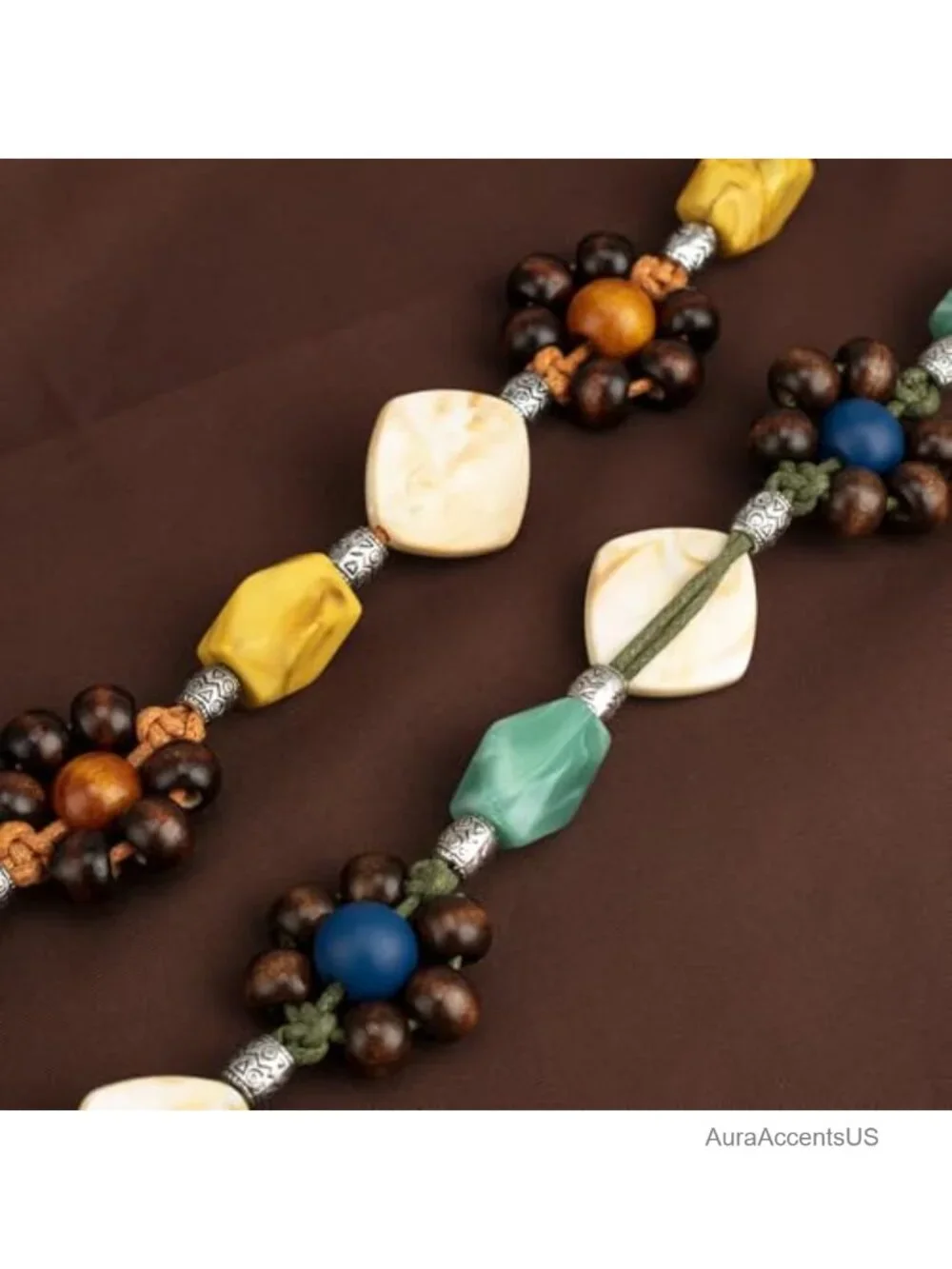 2-Piece Boho Braided Waist Belt Set with Beads & Shell